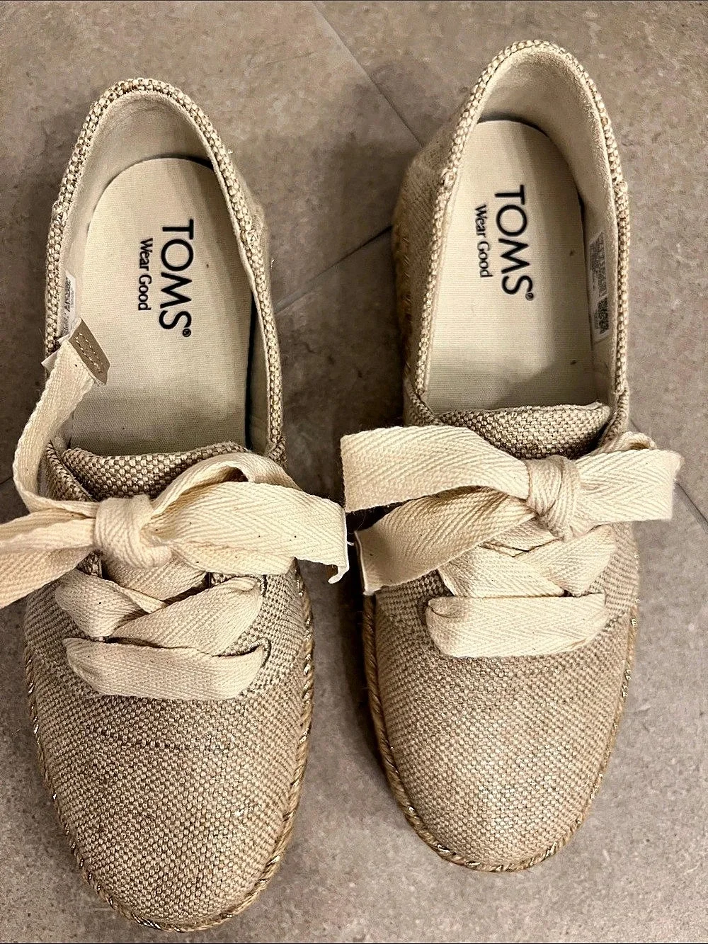 TOMS Women's Espadrille Sneakers Beige US 7